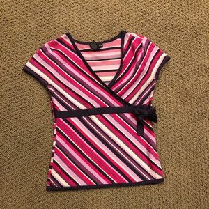 Girls women’s sweater striped short sleeved